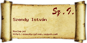 Szendy István névjegykártya