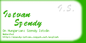 istvan szendy business card